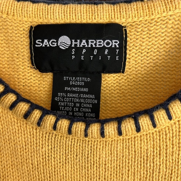 Sag Harbor Petite Medium Yellow Lighthouse Sweater - Picture 3 of 7